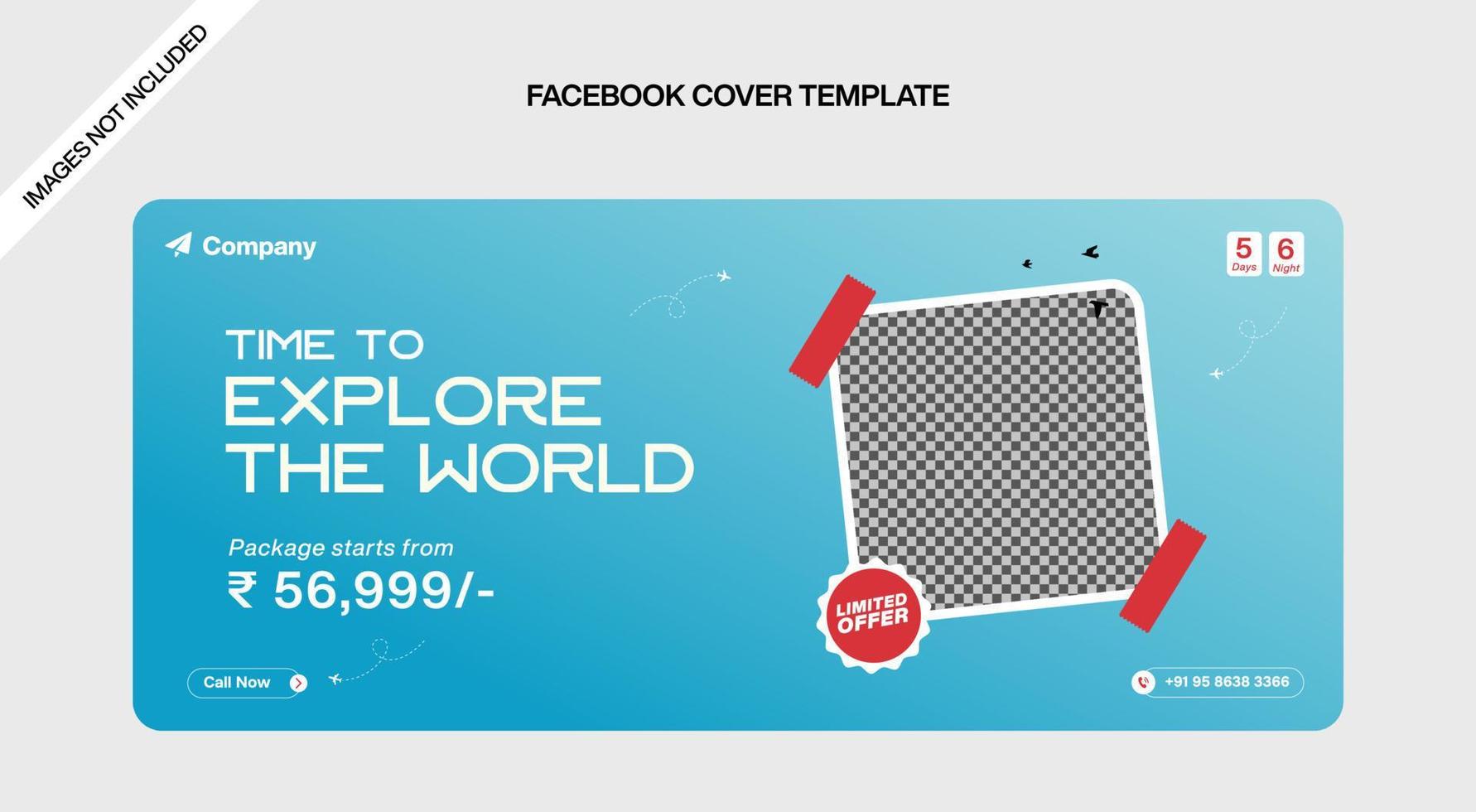 Explore the World Travel Social media Cover Design Template vector