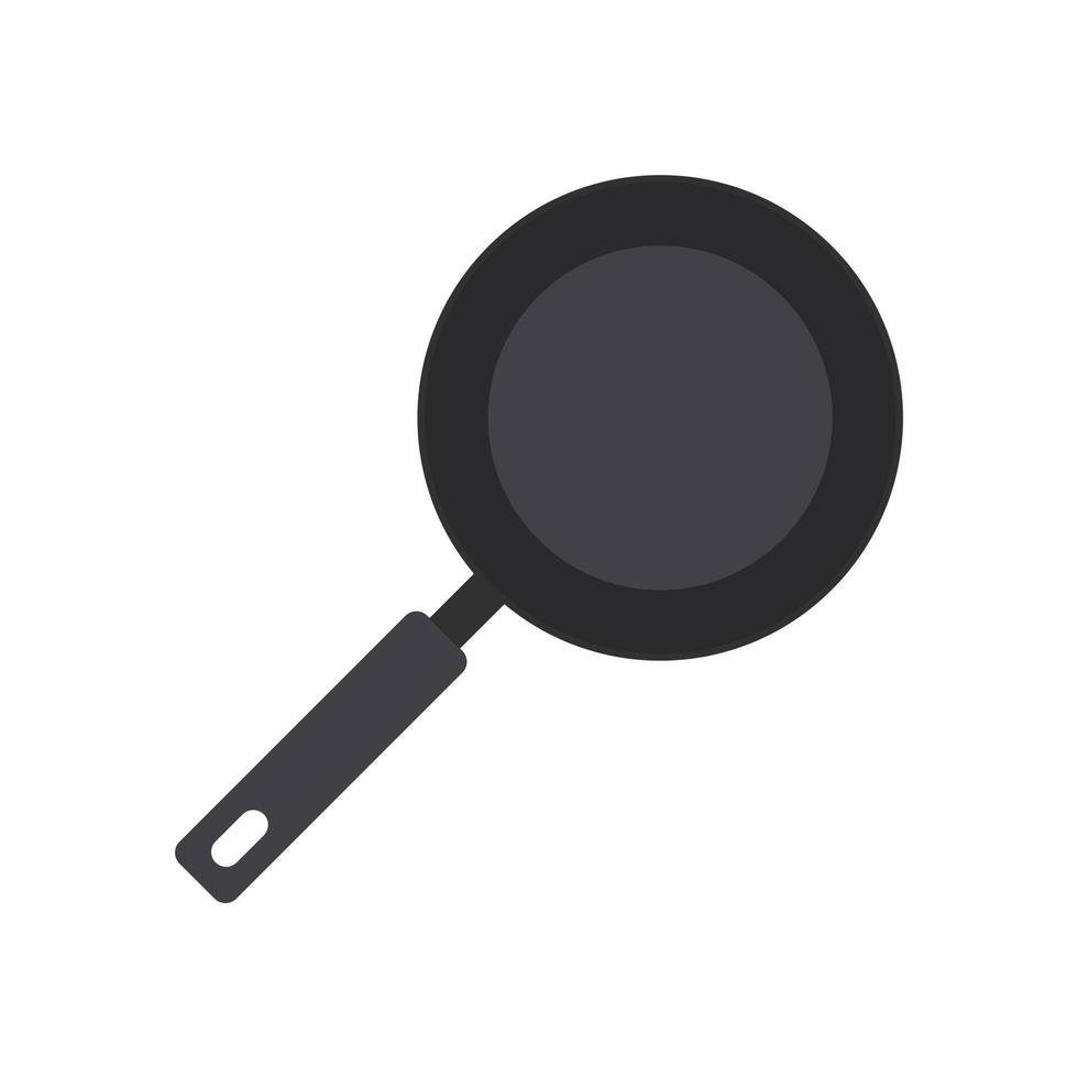 frying pan flat design vector illustration