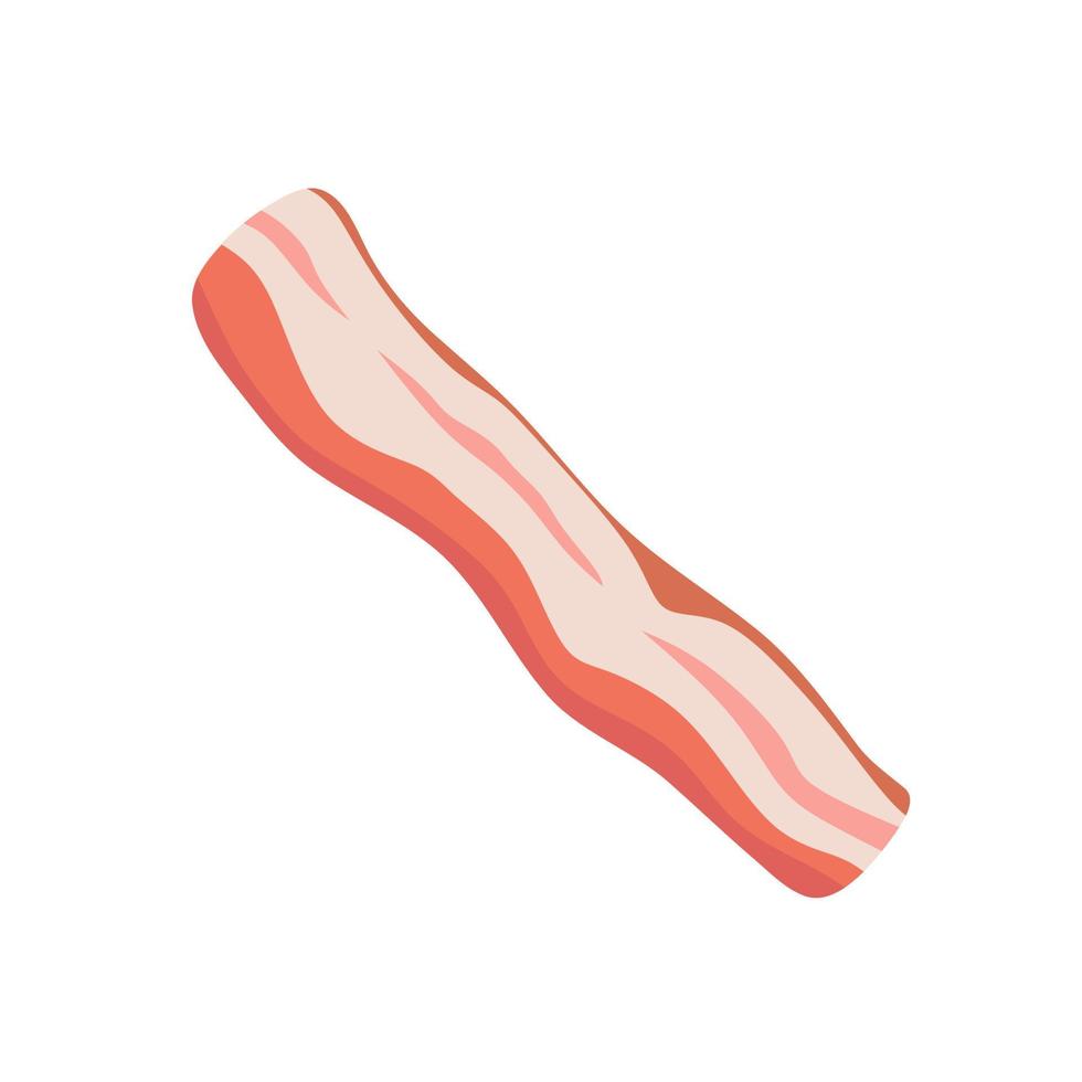 Bacon flat design vector illustration. pork menu