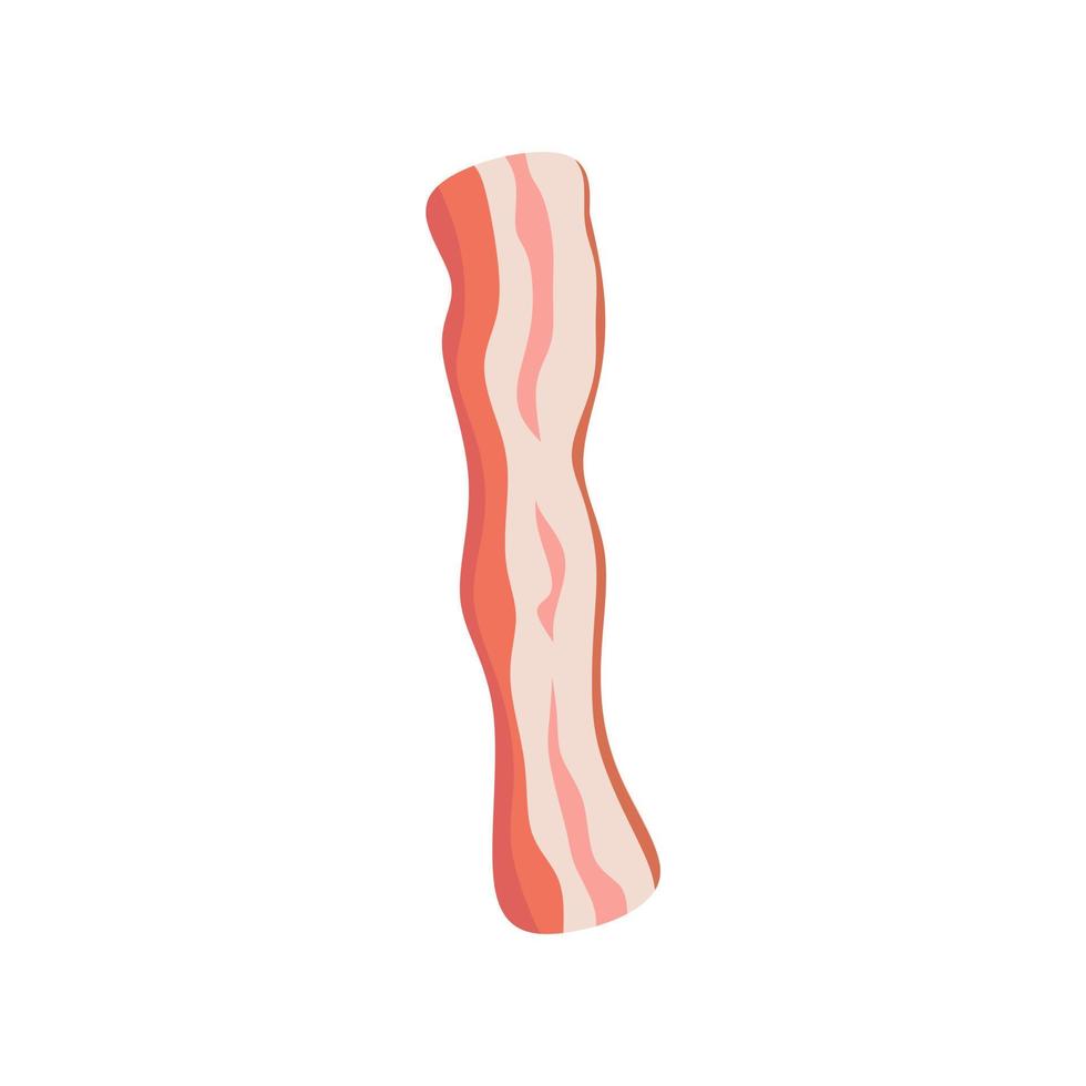 Bacon flat design vector illustration. pork menu