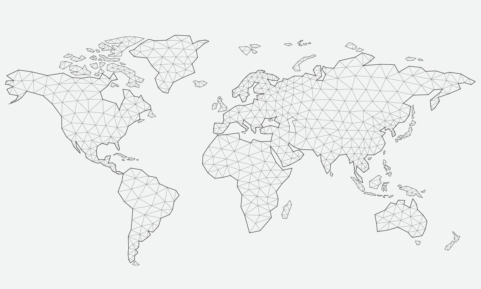 vector bajo poligonal mundo mapa.