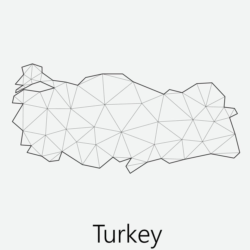 Vector low polygonal Turkey map.