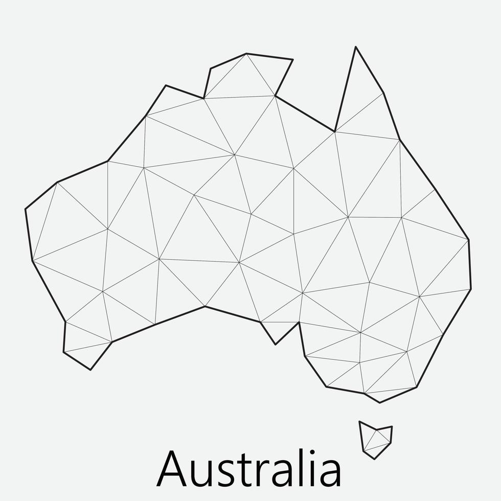 Vector low polygonal Australia map.