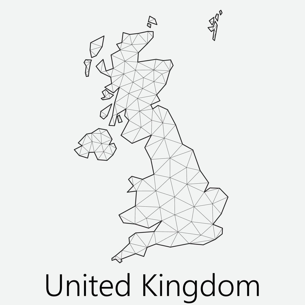 vector bajo poligonal unido Reino mapa.