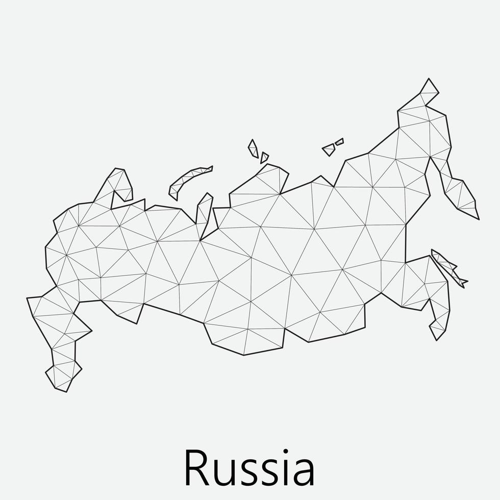 vector bajo poligonal Rusia mapa.