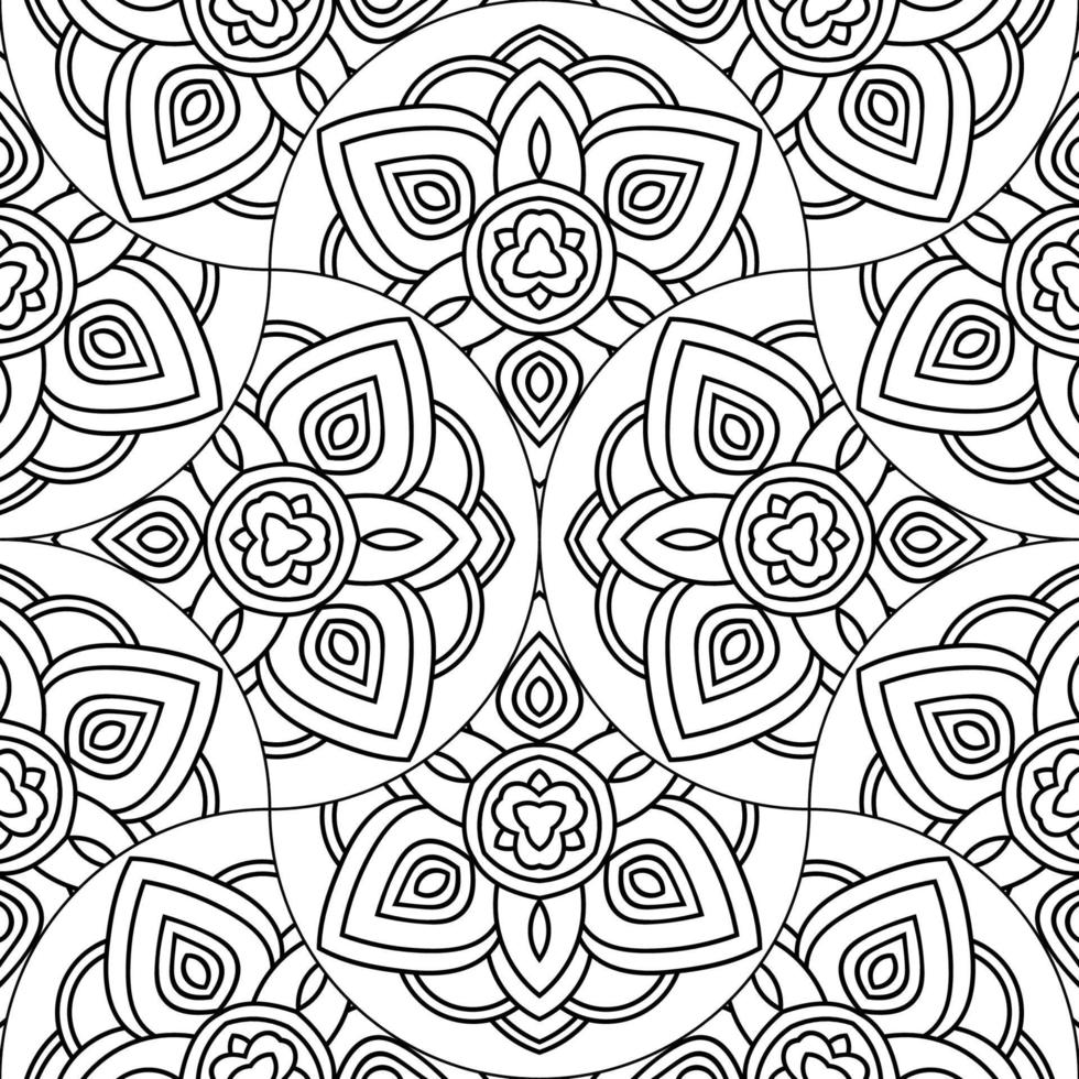 resumen mandala pescado escala sin costura modelo. ornamental teja, mosaico antecedentes. floral labor de retazos infinito tarjeta. Arábica, indio, otomano motivos vector