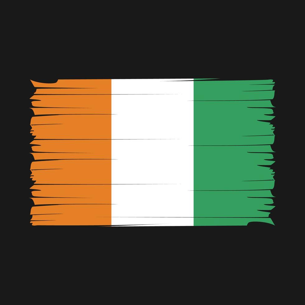 Ivory Coast Flag Brush Vector