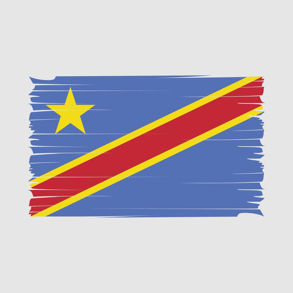 Republic Congo Flag Brush Vector