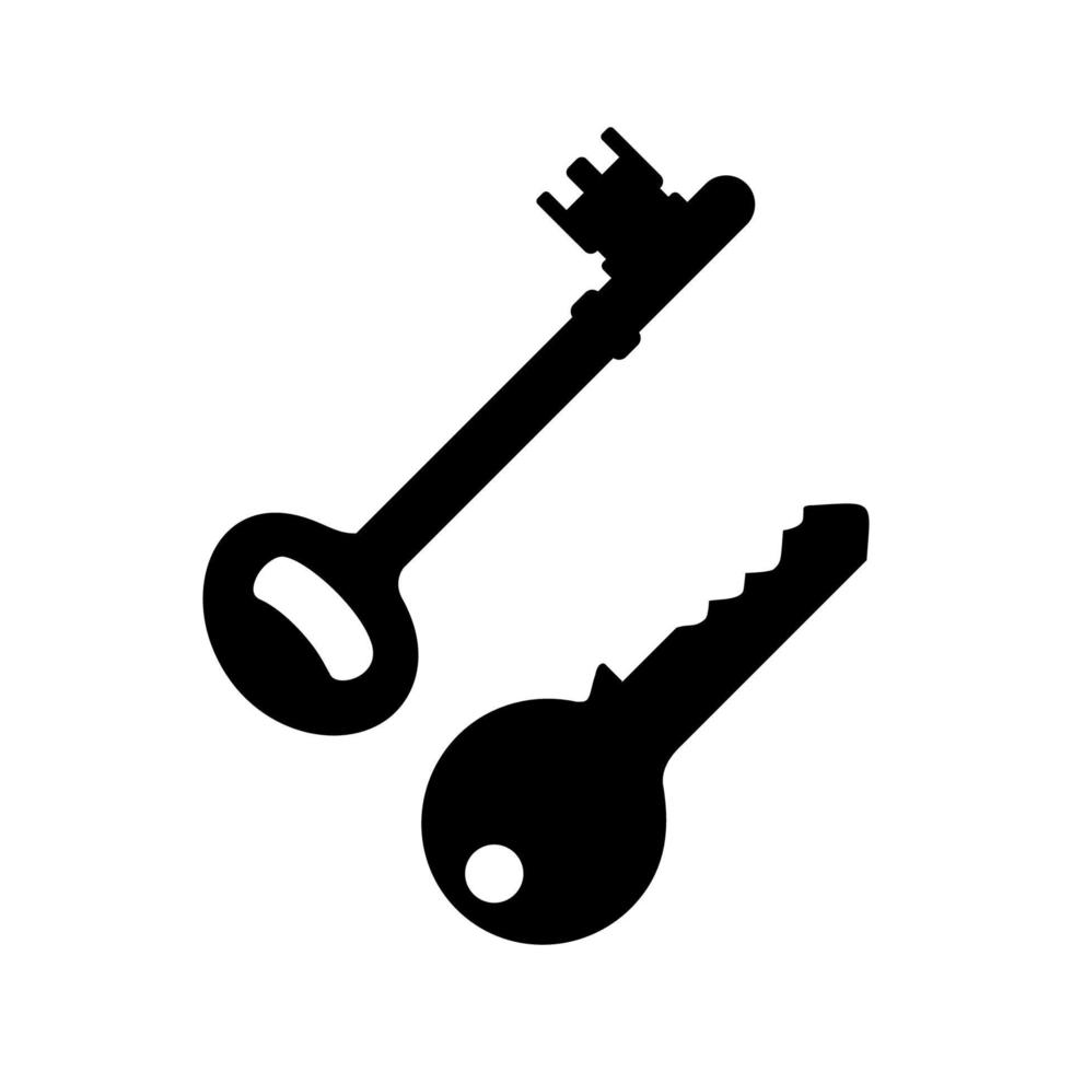 silueta de el llave para icono, símbolo, firmar, pictograma, sitio web, aplicaciones, Arte ilustración, logo o gráfico diseño elemento. vector ilustración