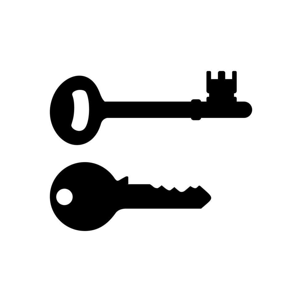 Silhouette of the Key for Icon, Symbol, Sign, Pictogram, Website, Apps, Art Illustration, Logo or Graphic Design Element. Vector Illustration