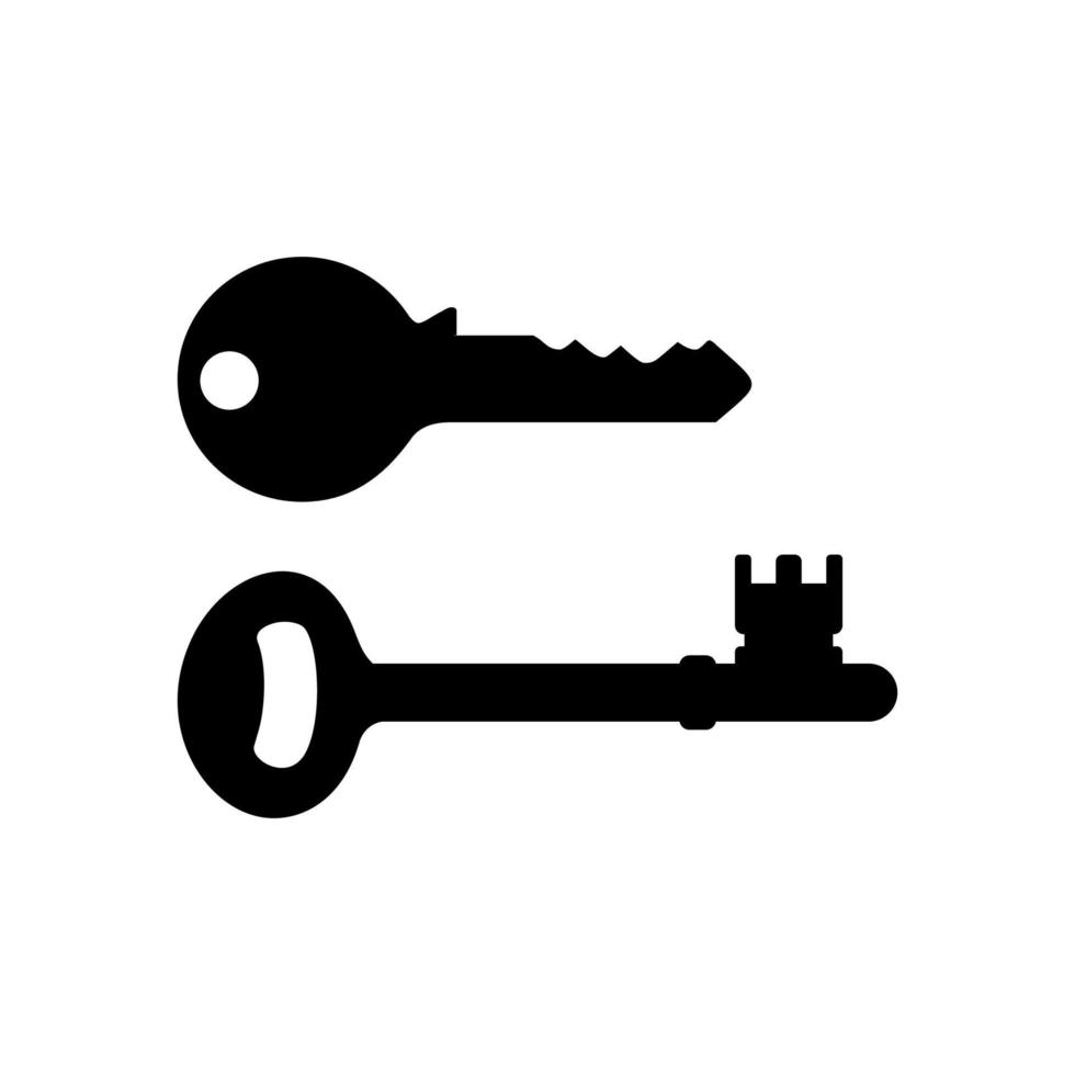 Silhouette of the Key for Icon, Symbol, Sign, Pictogram, Website, Apps, Art Illustration, Logo or Graphic Design Element. Vector Illustration