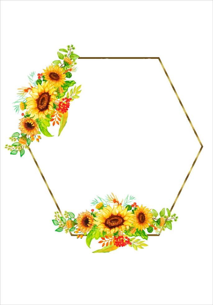 resumen flor de moda botánico marco girasol otoño pared letras salvaje floral plantas hoja . vector