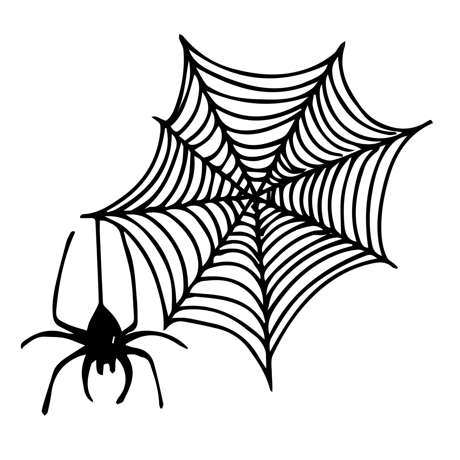 Set of cobwebs. Vector illustration of a set of spider web. 20230404 Vector  Art at Vecteezy