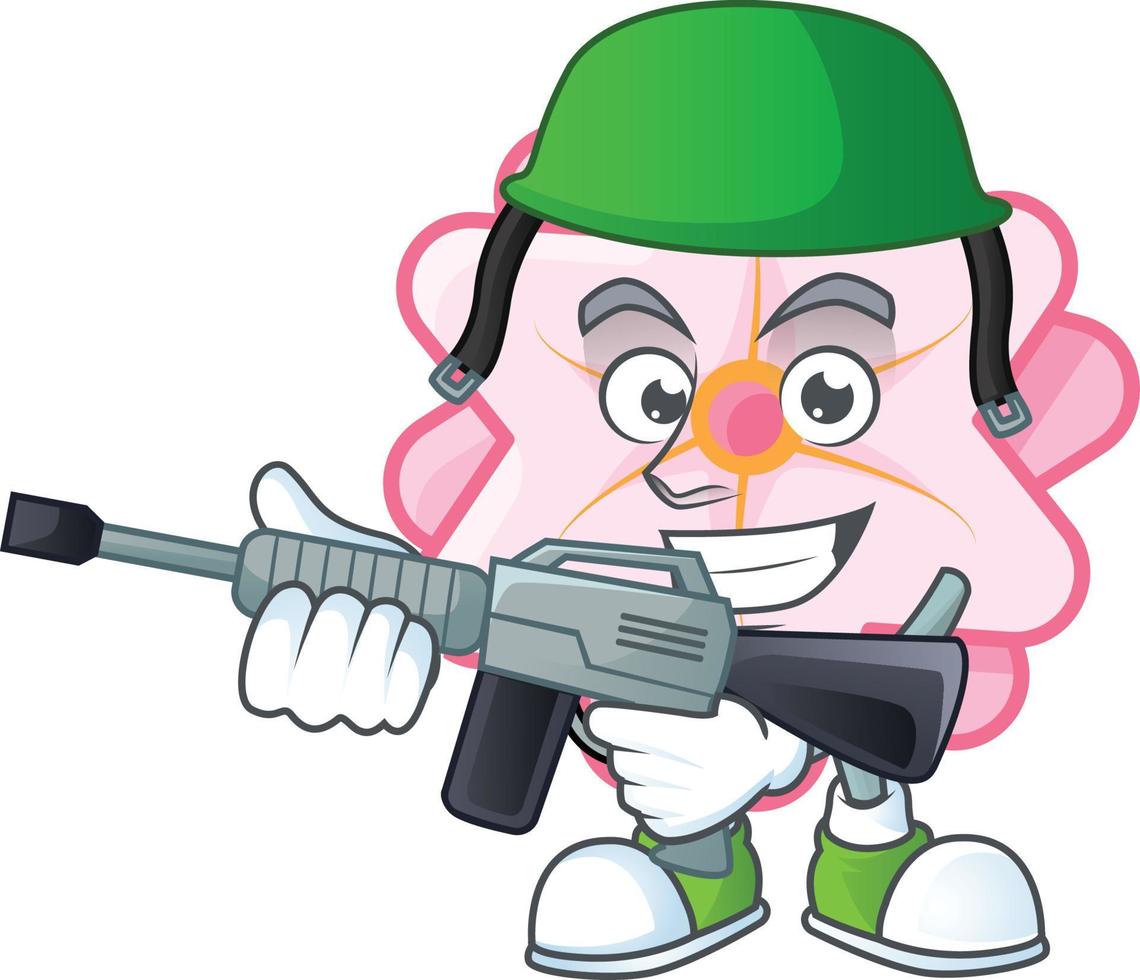 Chinese pink flower cartoon character style vector