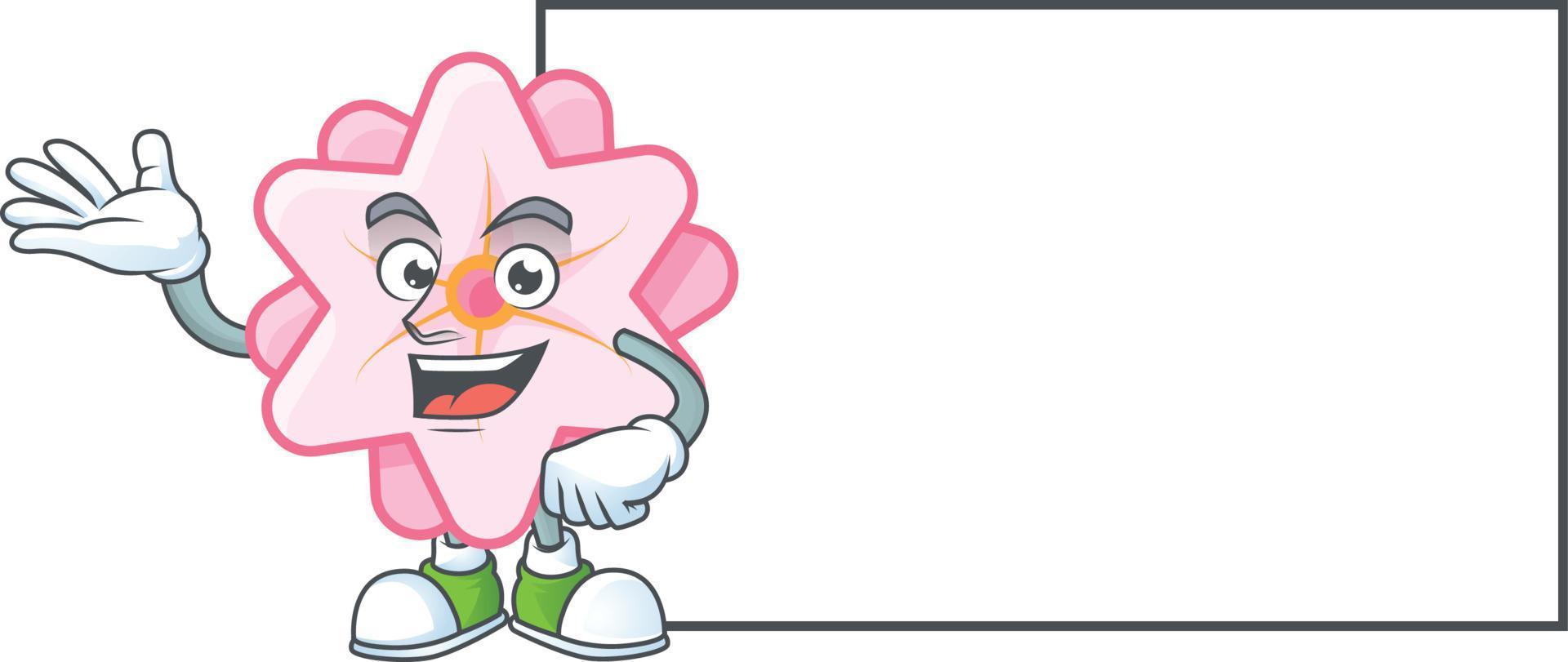 Chinese pink flower cartoon character style vector