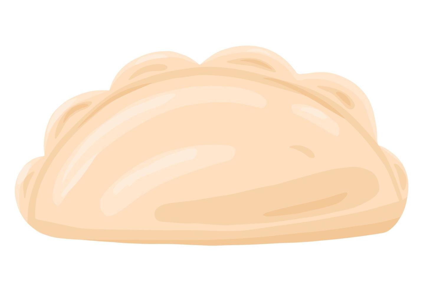 bola de masa hervida pierogi en dibujos animados estilo vector