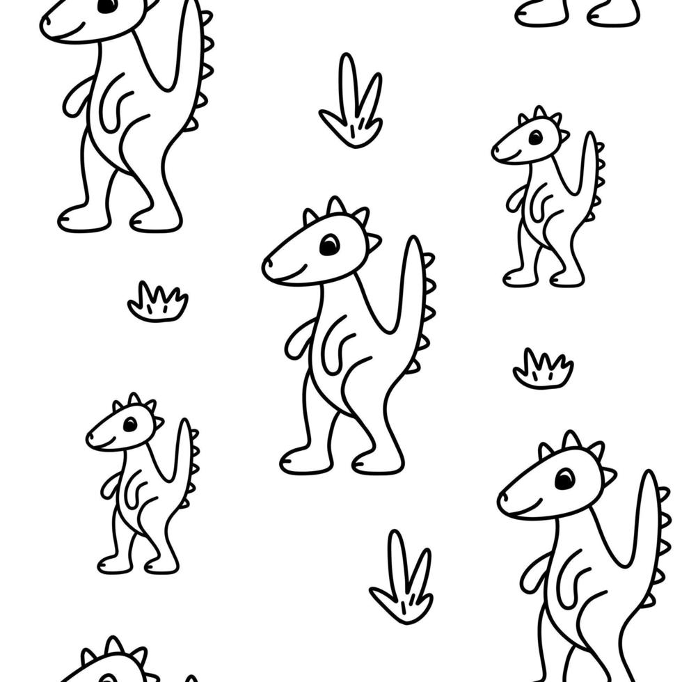 Dino doodle pattern vector