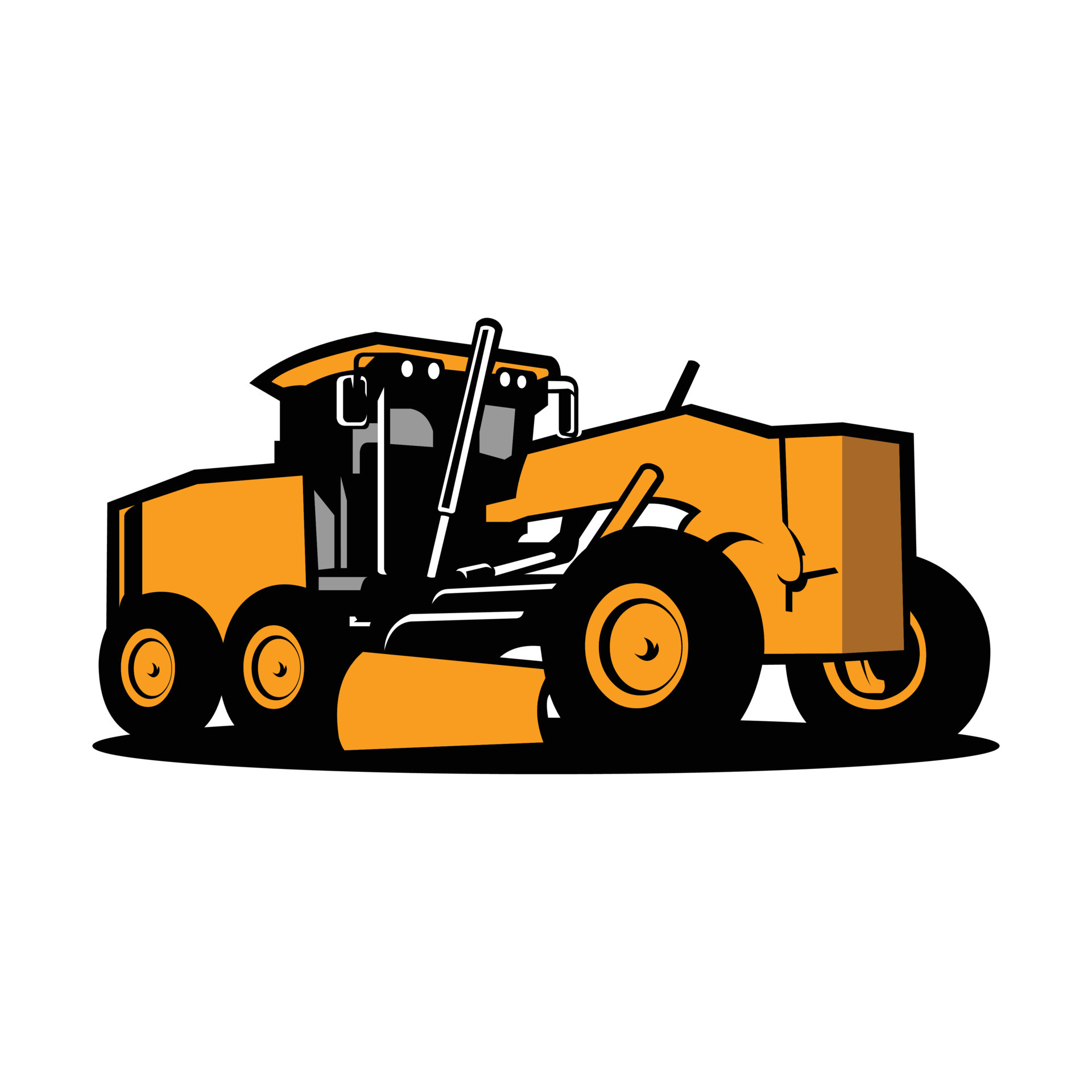 Motor grader vector art isolated. Road contruction machinery vector art 20230782 Vector Art at