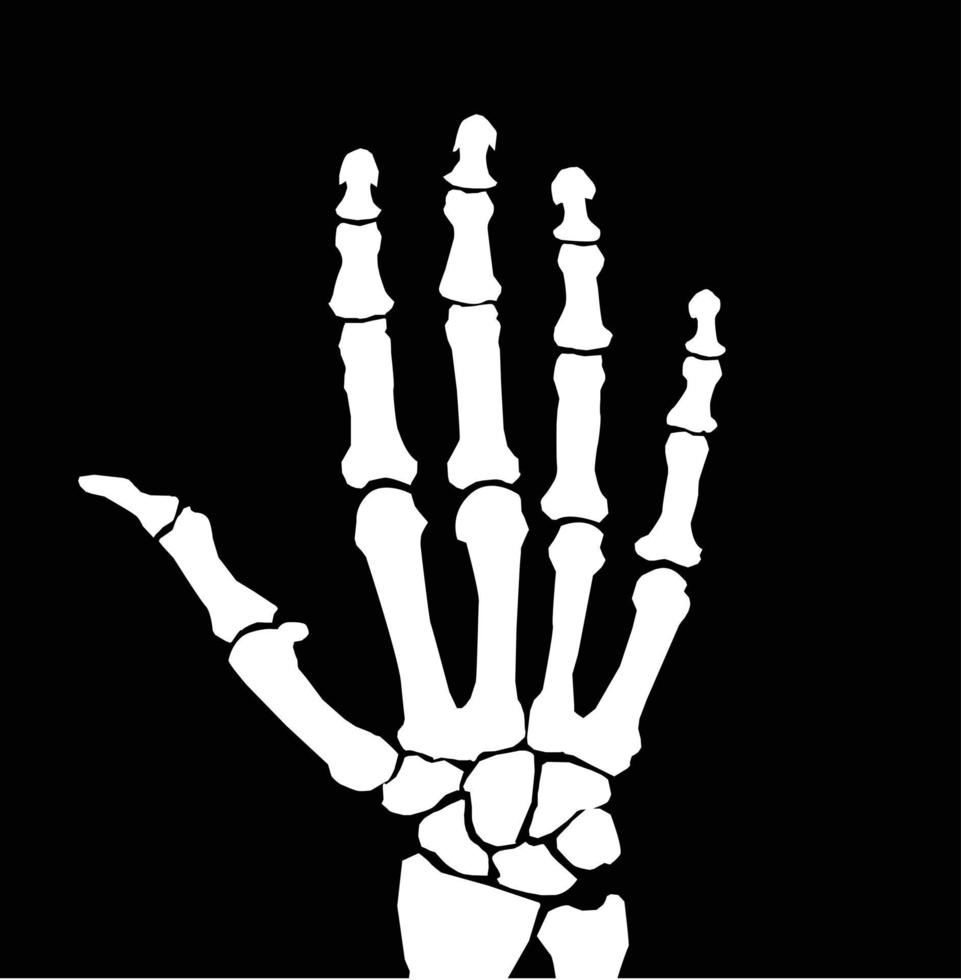 X-ray hand icon on white background. Human hand x-ray scan sign. X Rays Style Human Hand symbol. flat style. vector