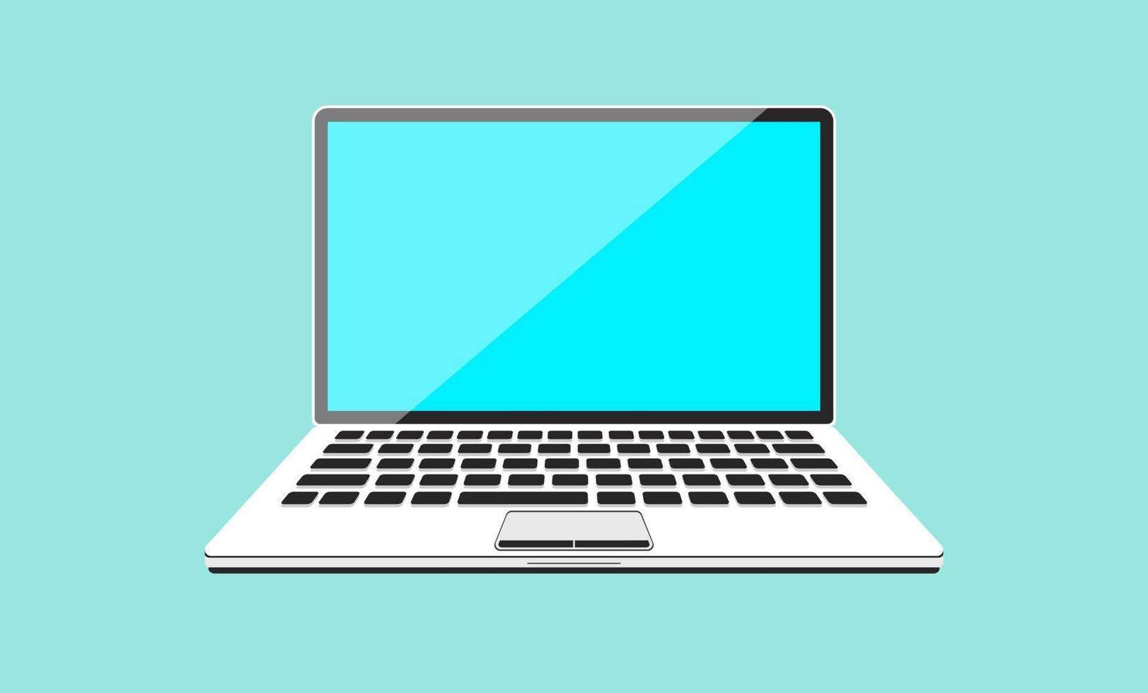 Glossy Laptop Isolated Vector Illustration