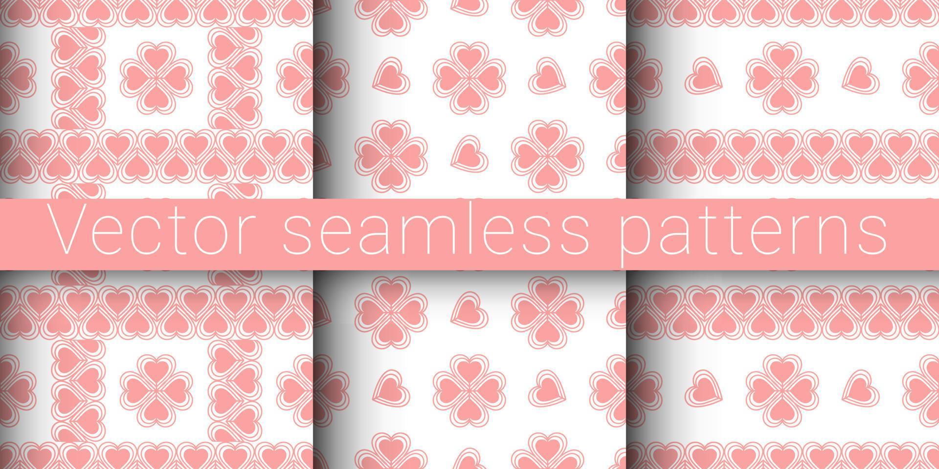 Collection of vector seamless patterns. Abstract. Heart shape