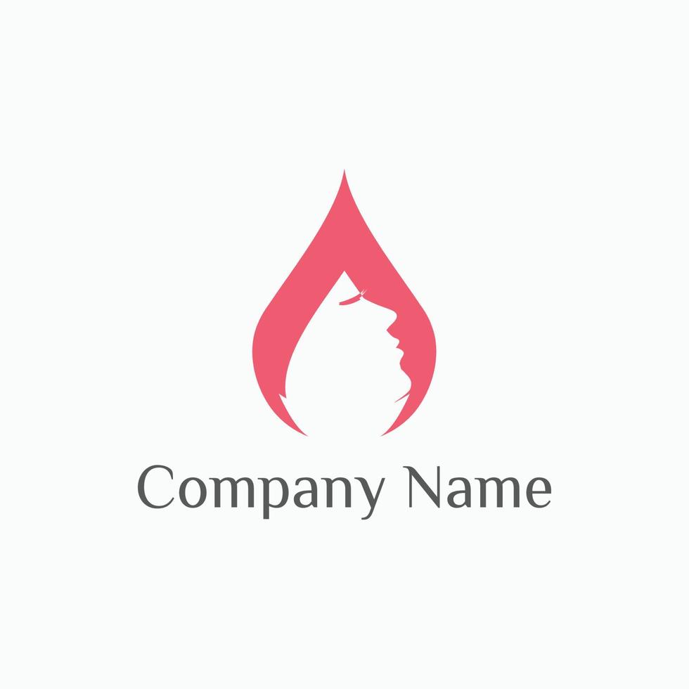 beautiful logo with a female face concept vector