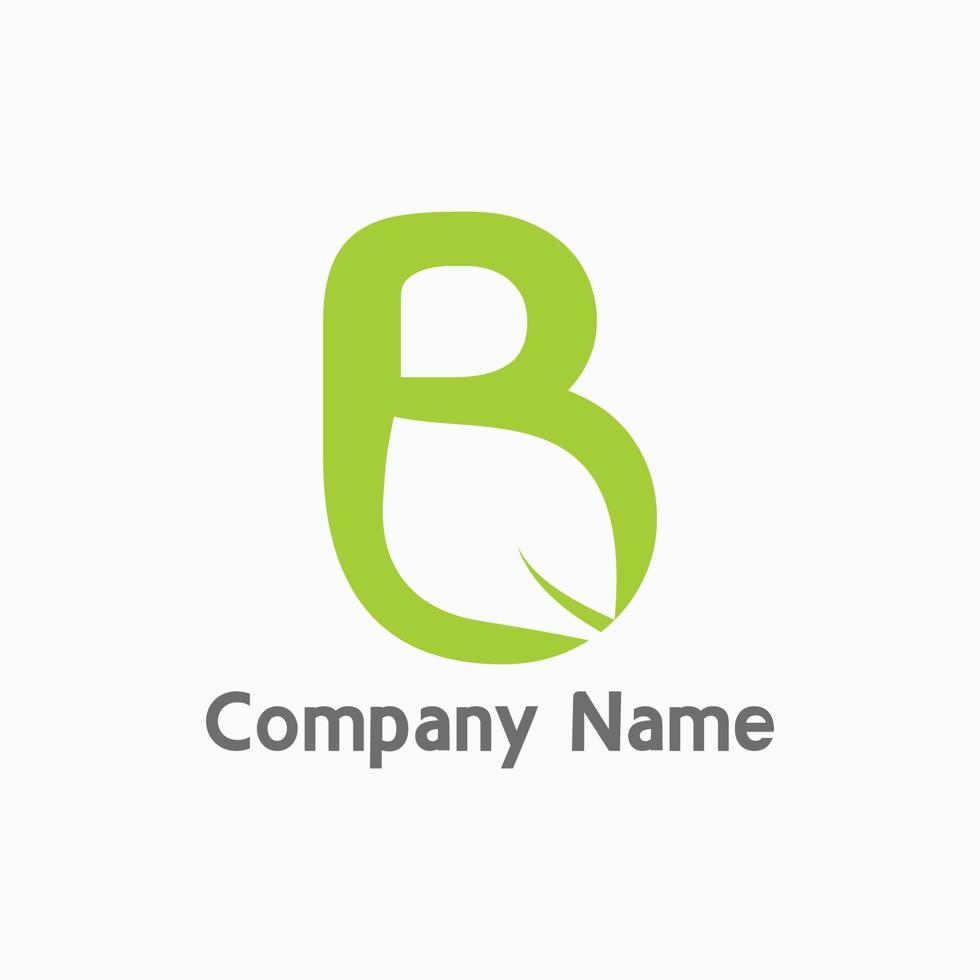 initials logo B and leaves concept vector