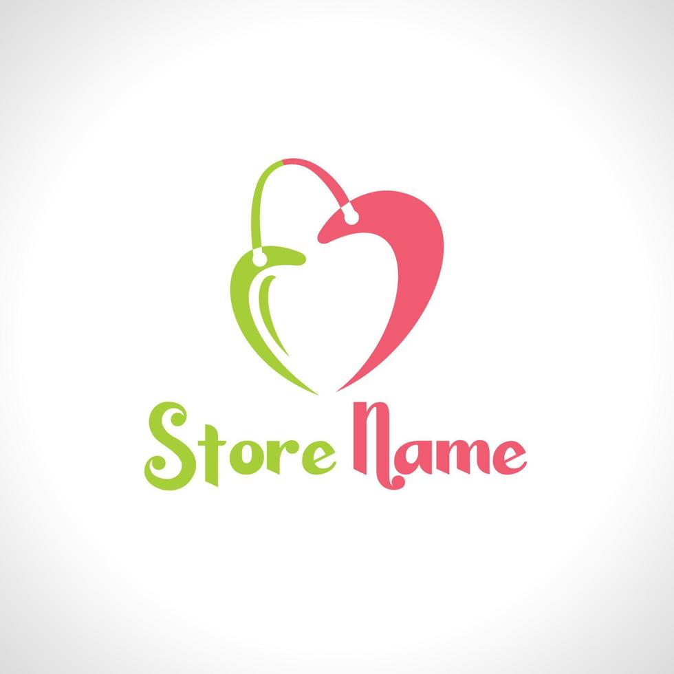 shop logo or shopping with the concept of love and bag vector