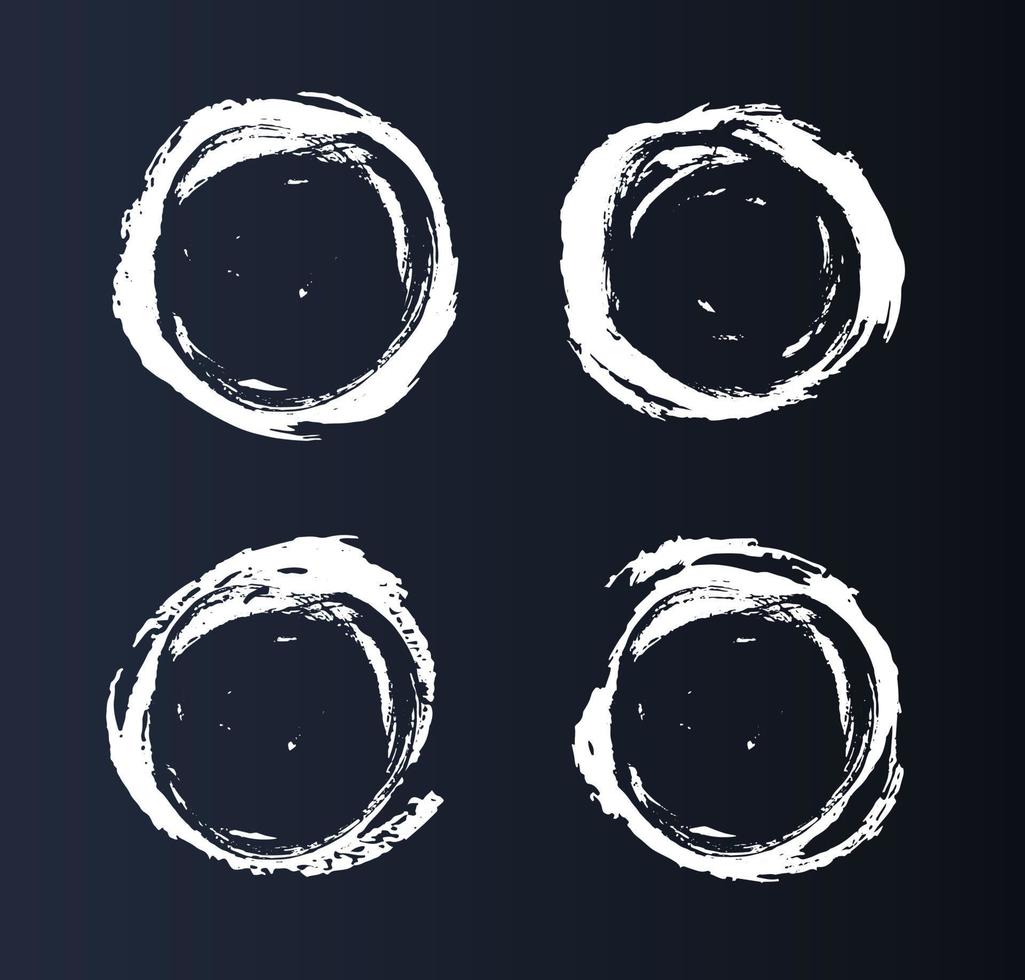 Grunge circle on black background. vector