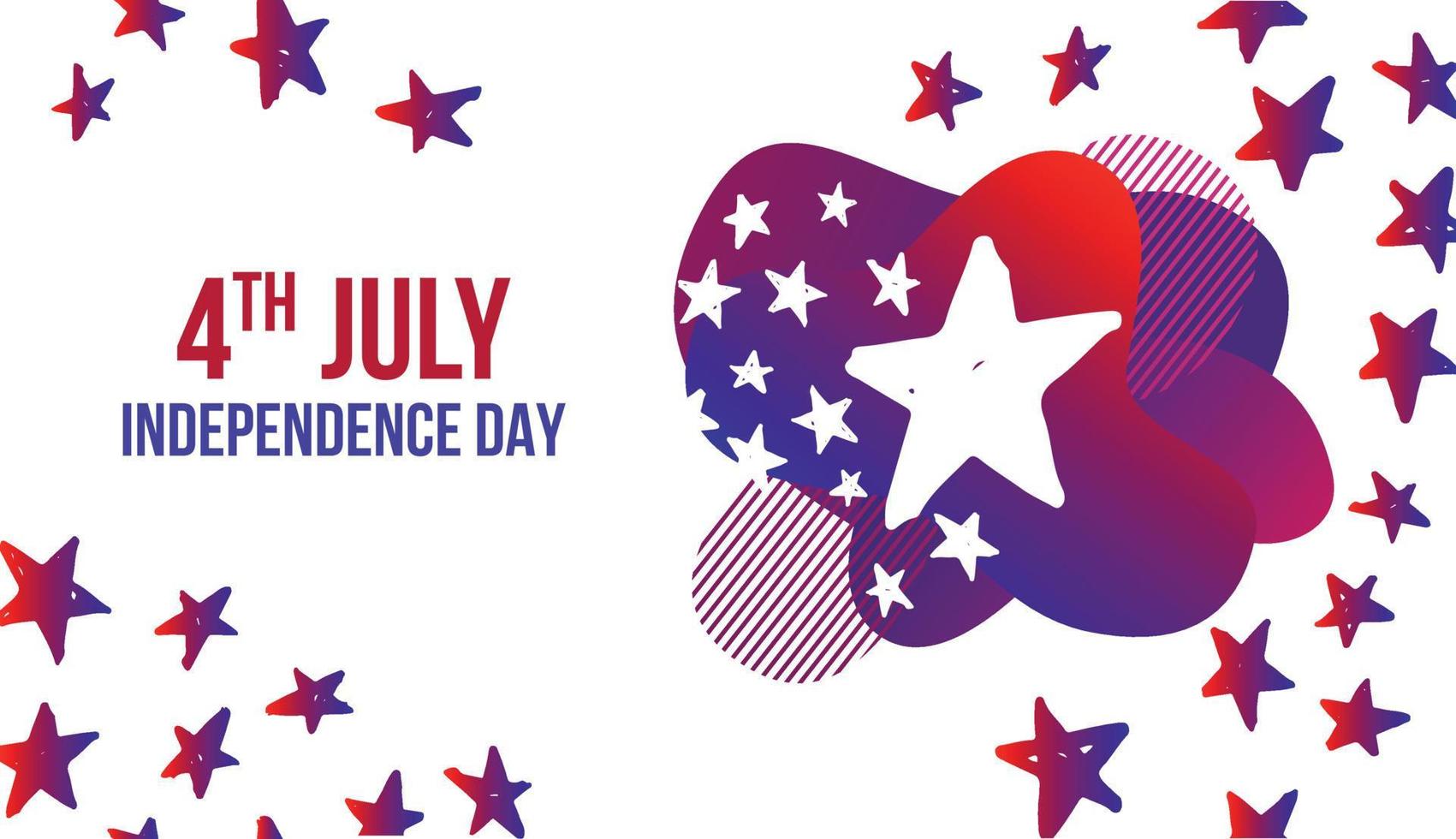 Independence Day USA. Presidents day. Hand drawn illustration. Stars grunge. vector