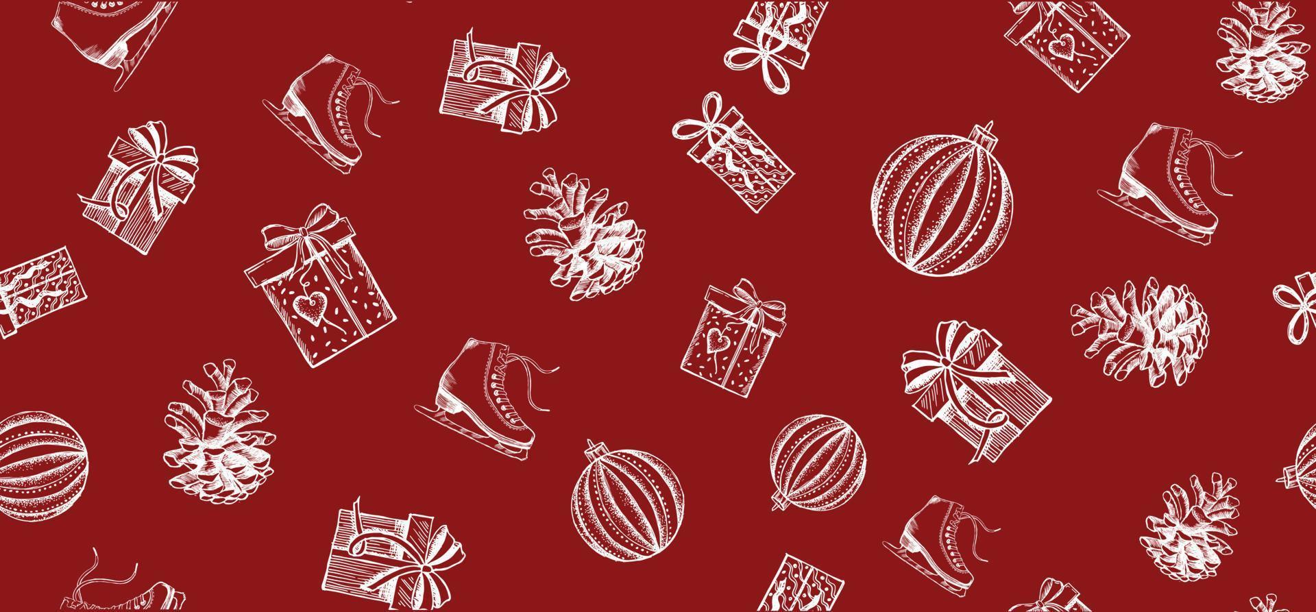 Christmas and New Year set. Hand drawn illustration. vector