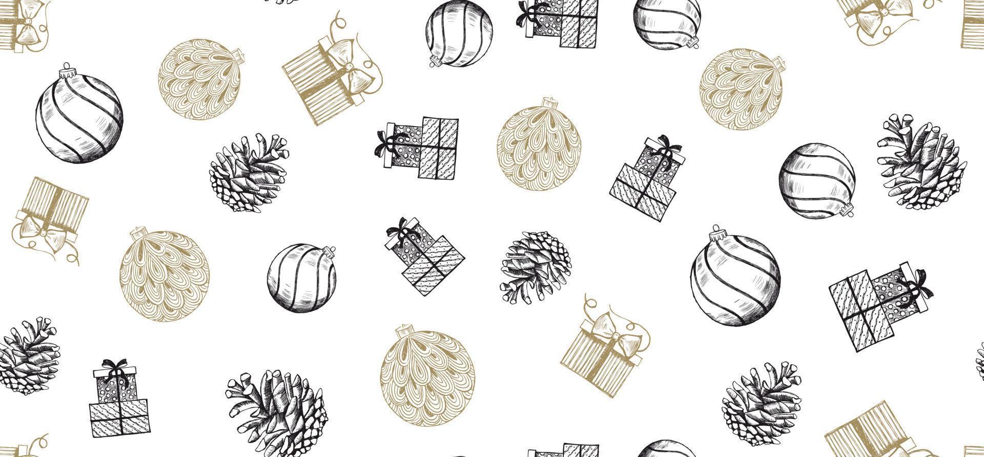 Christmas and New Year set. Hand drawn illustration. vector