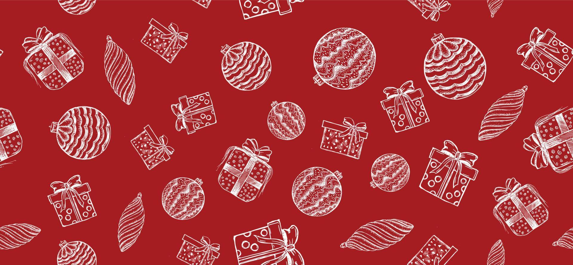 Christmas and New Year set. Hand drawn illustration. vector