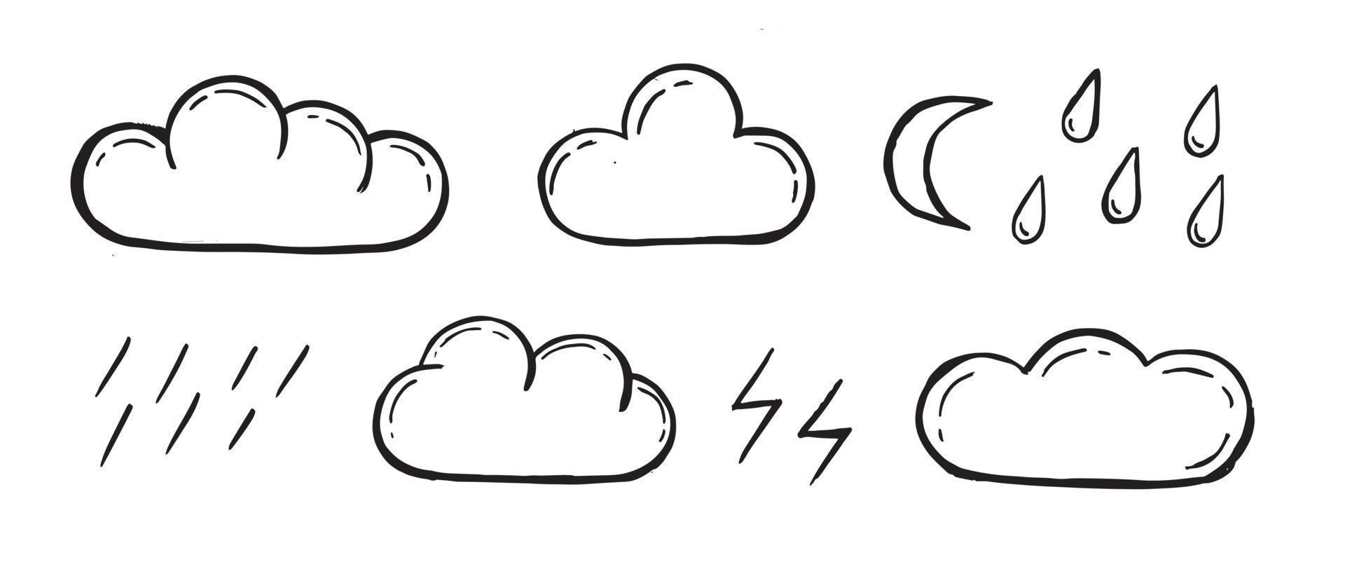Weather icons, Meteorology. Sky condition prediction. Vector illustration