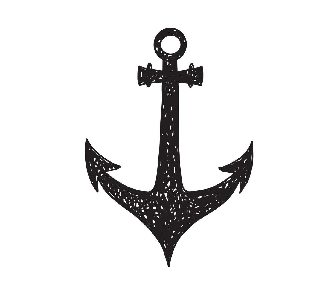 Anchor hand drawn Illustration, vector