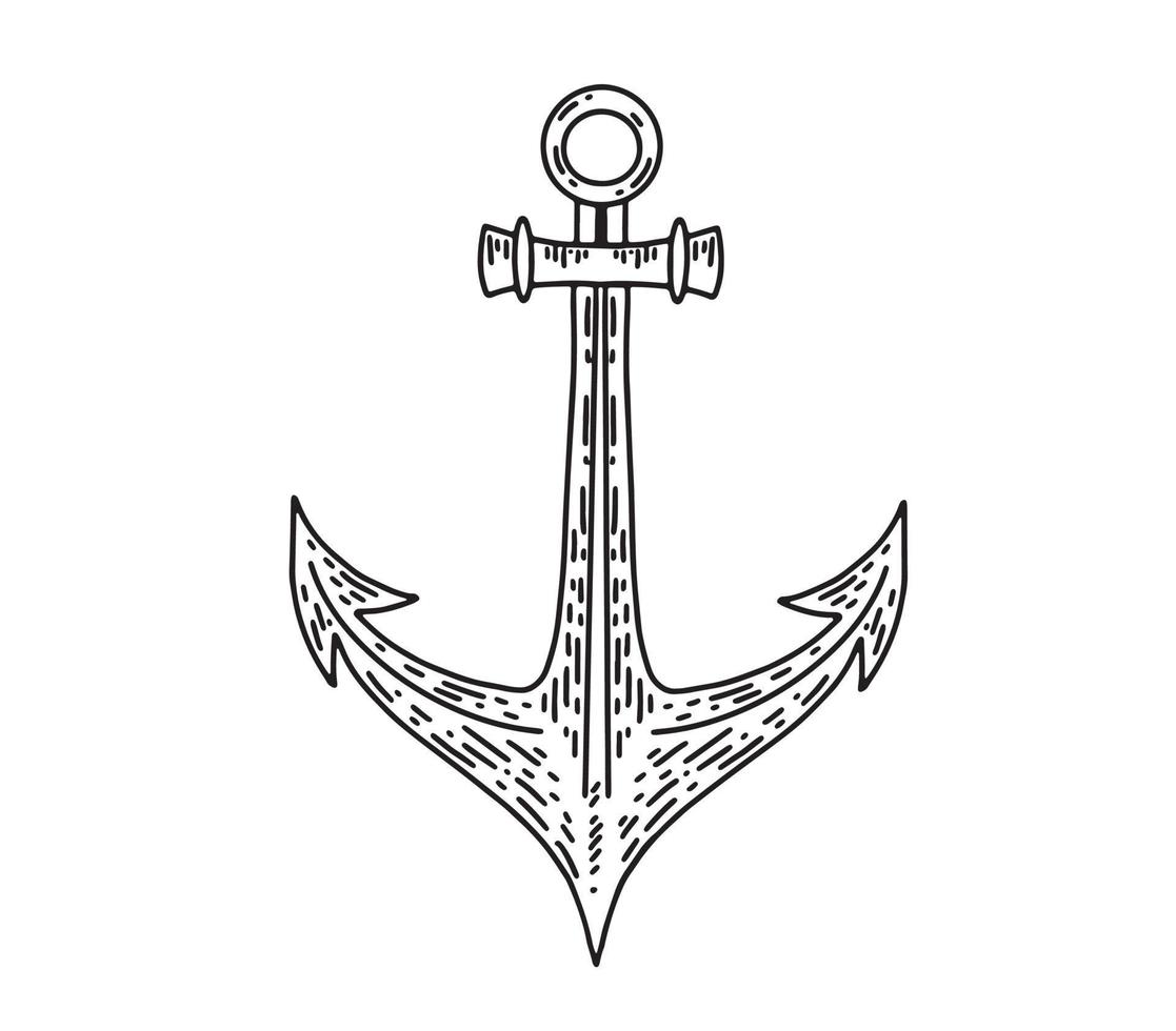 Anchor hand drawn Illustration, vector