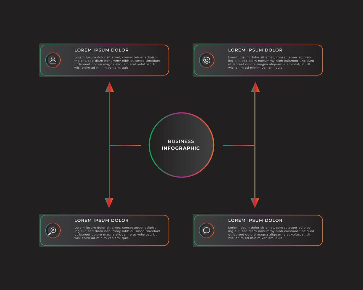 Plantilla de infografías de negocios de 5 pasos. vector