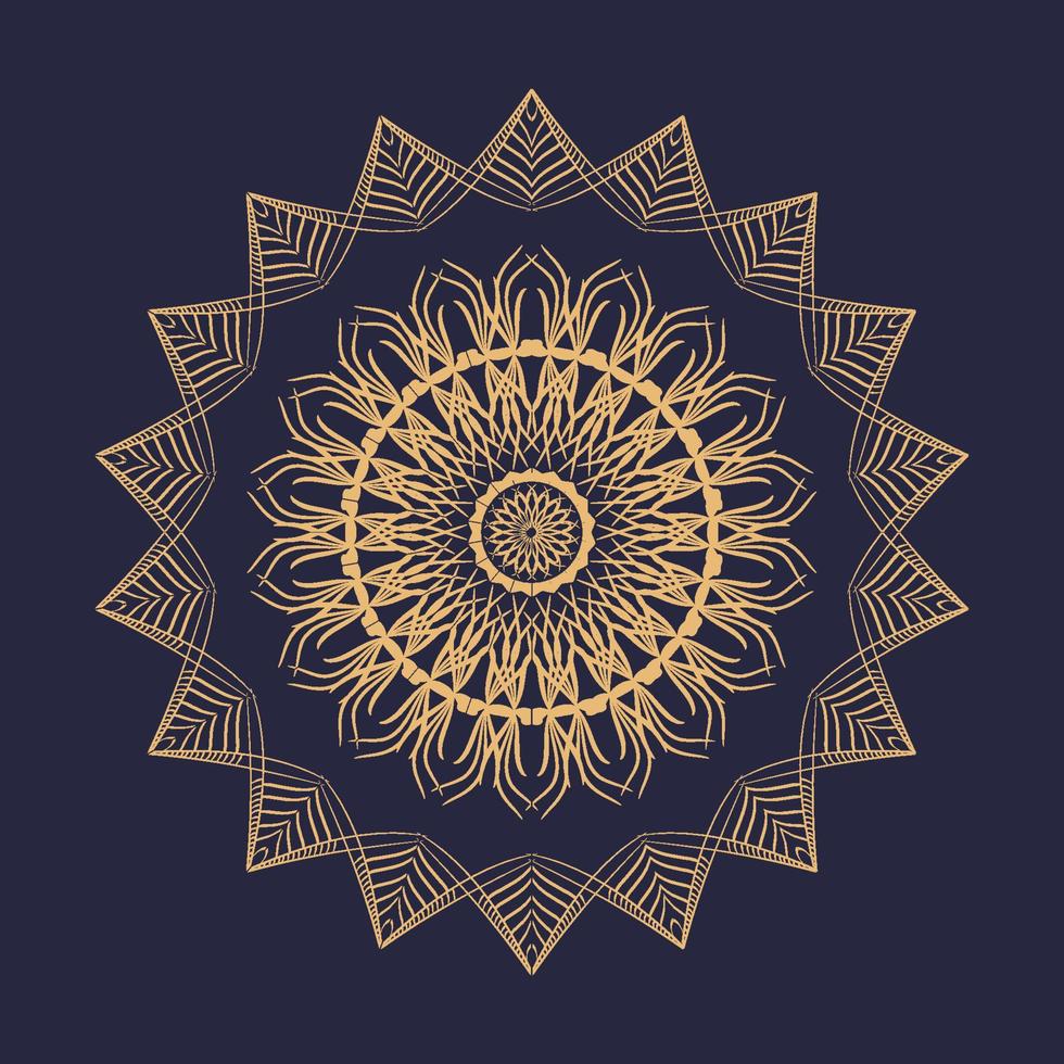 Vector luxury ornamental mandala design background in gold color