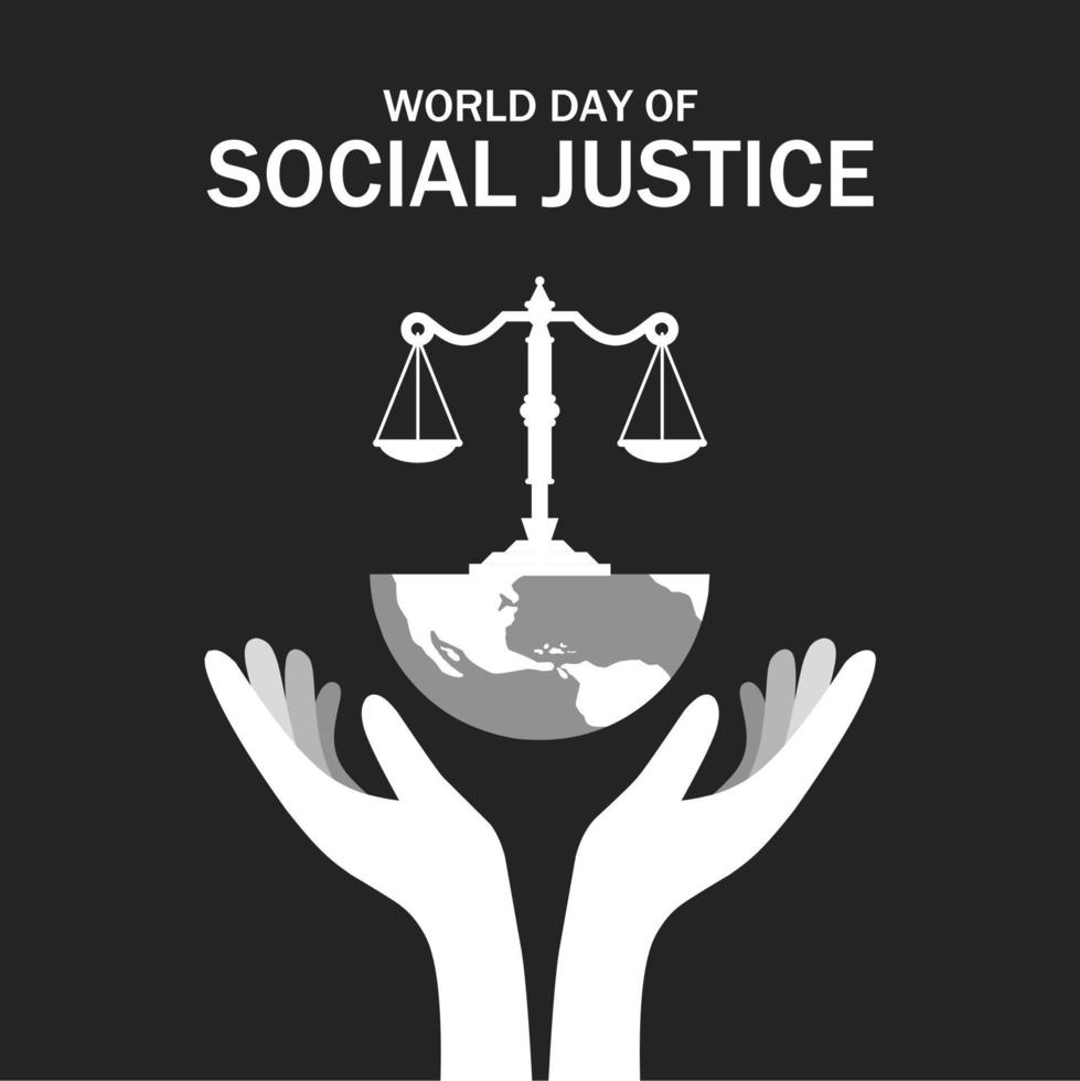 mundo día de social justicia modelo. vector ilustración. adecuado para póster, pancartas, Campaña y saludo tarjeta.