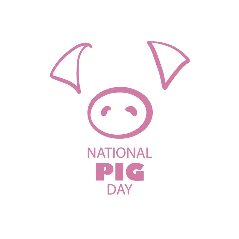 National pig day vector banner. 1st march national USA holiday