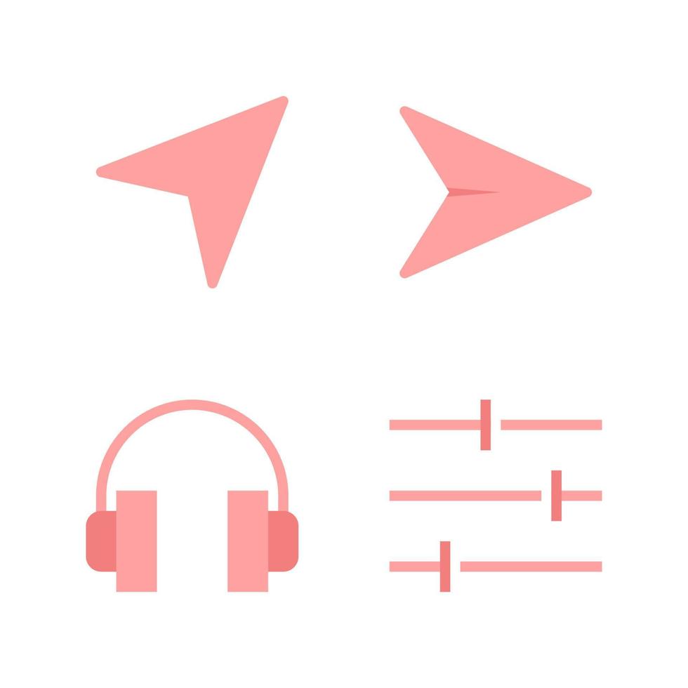 User Interface Icons set. Arrow, send, headphone, setting. Perfect for website mobile app, app icons, presentation, illustration and any other projects vector