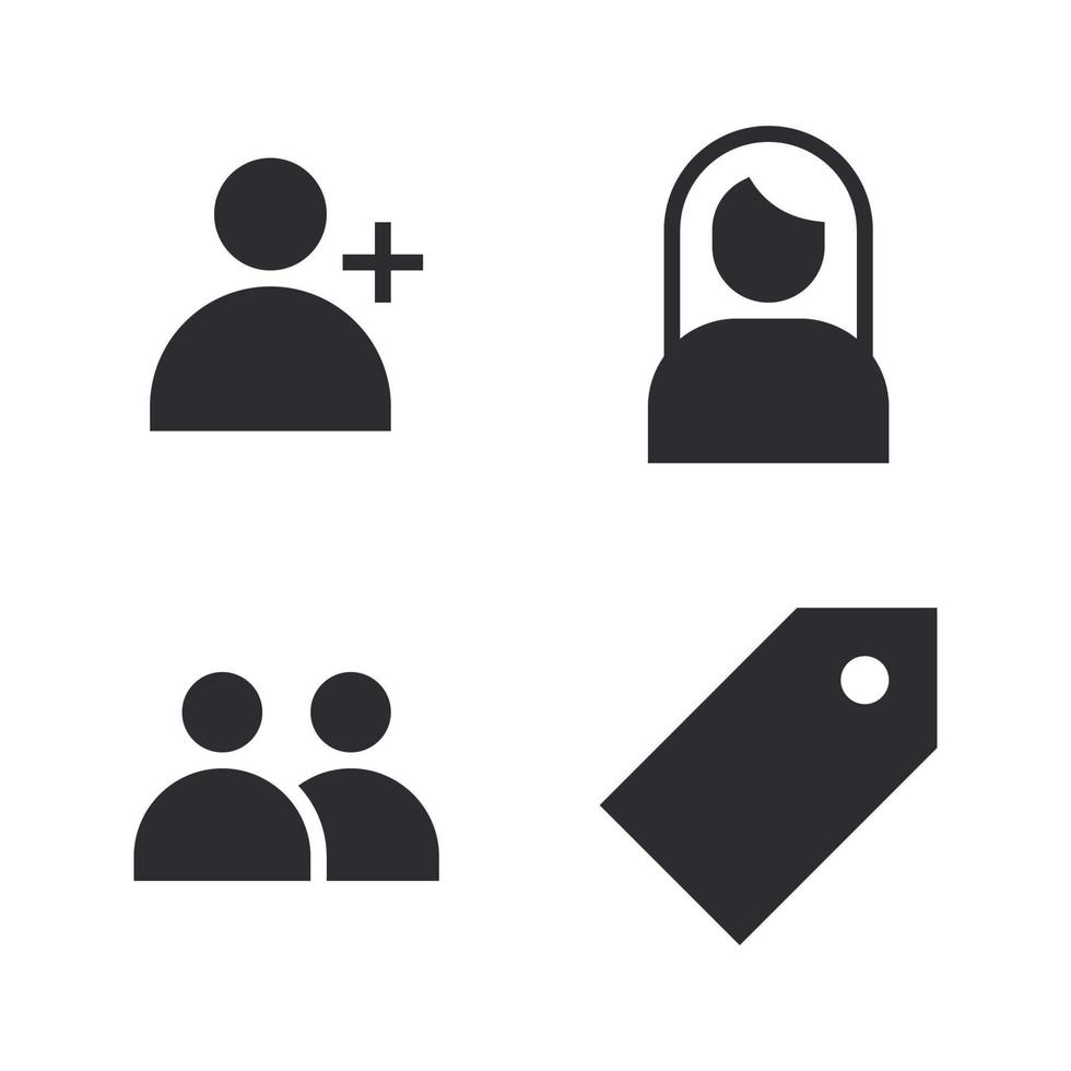 User Interface icons set. Add user, girl, group, label. Perfect for website mobile app, app icons, presentation, illustration and any other projects vector