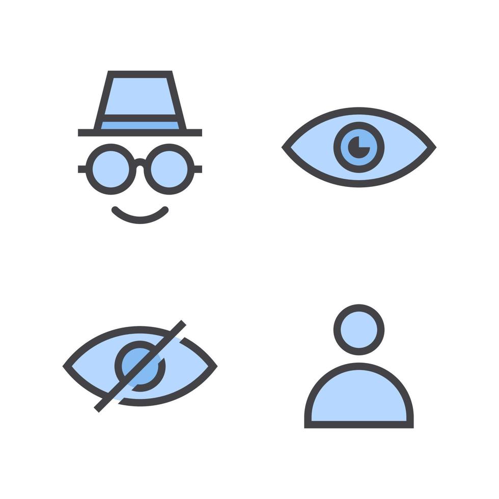 User Interface icons set. Spy, eye, hide, user. Perfect for website mobile app, app icons, presentation, illustration and any other projects vector