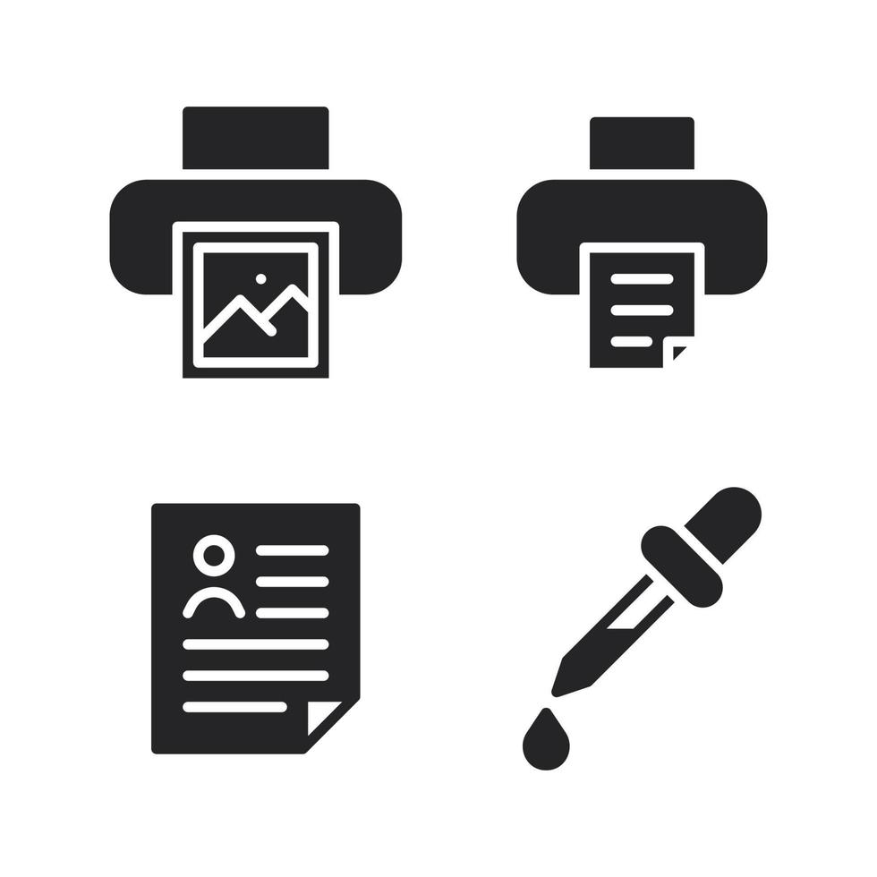 Photography icons set. Printer, print, cv, paint. Perfect for website mobile app, app icons, presentation, illustration and any other projects vector