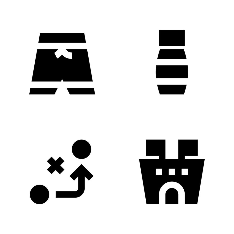 Sports icons set. Pants, bottle, strategy, stadium. Perfect for website mobile app, app icons, presentation, illustration and any other projects vector