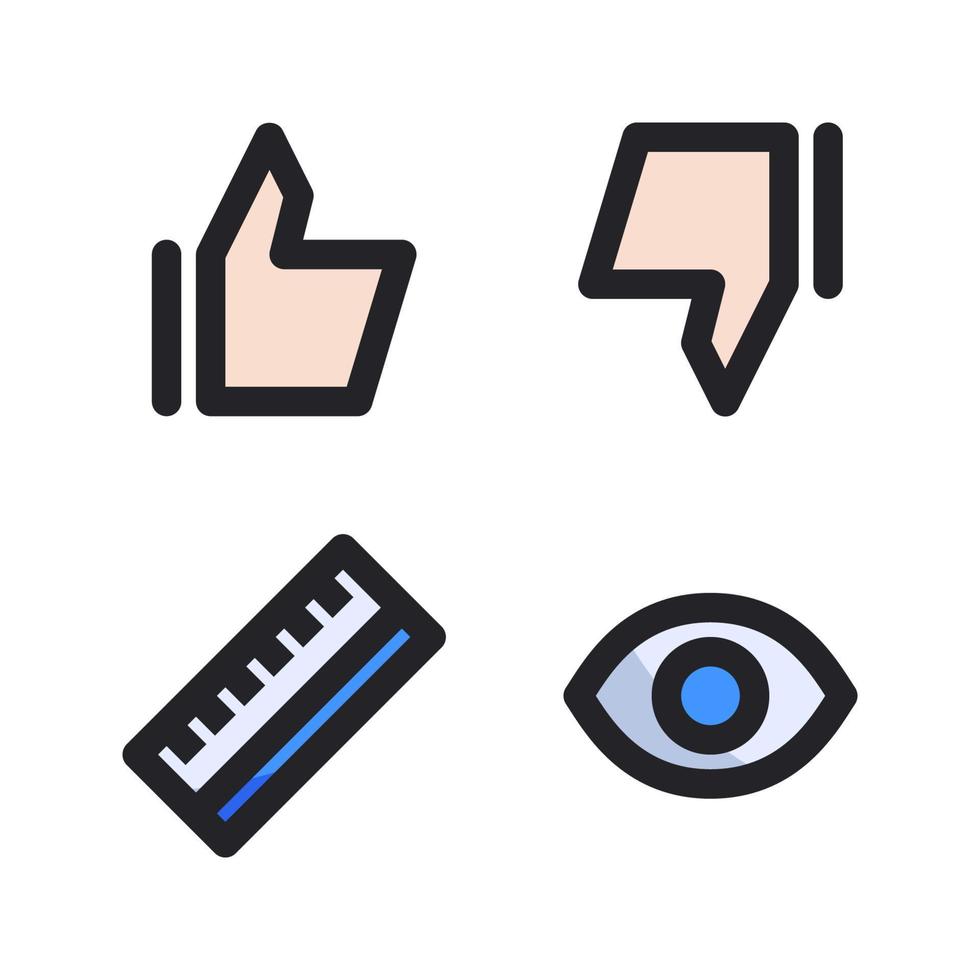 User Interface Icons Set. Like, dislike, ruler, eye. Perfect for website mobile app, app icons, presentation, illustration and any other projects vector