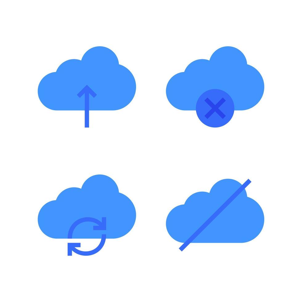 User Interface icons set. Cloud upload, cancel, refresh, disabled. Perfect for website mobile app, app icons, presentation, illustration and any other projects vector