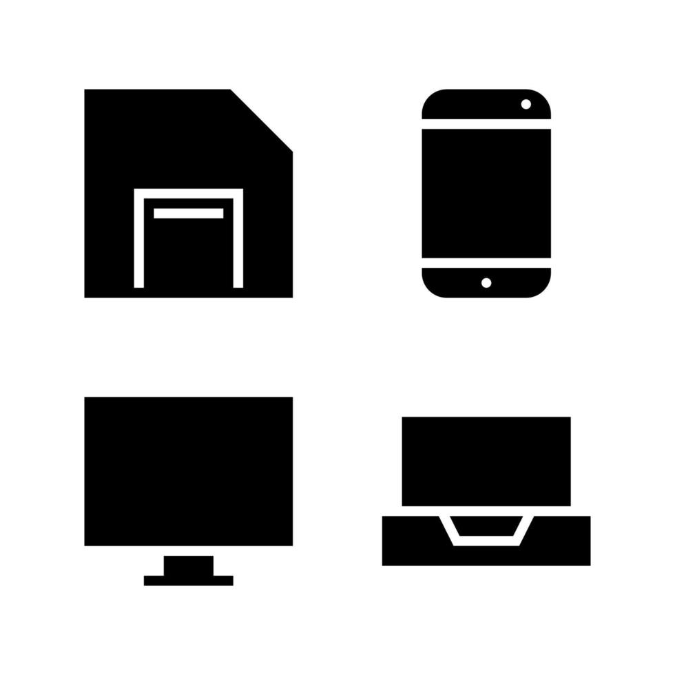 User Interface Icons set. Save, smartphone, monitor, laptop. Perfect for website mobile app, app icons, presentation, illustration and any other projects vector