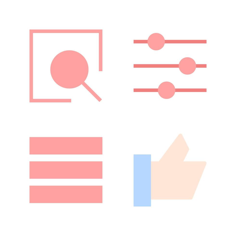 User Interface Icons set. Search, setting, menu, like. Perfect for website mobile app, app icons, presentation, illustration and any other projects vector