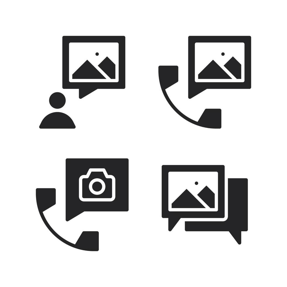 Photography icons set. user, telephone, camera, conversation. Perfect for website mobile app, app icons, presentation, illustration and any other projects vector